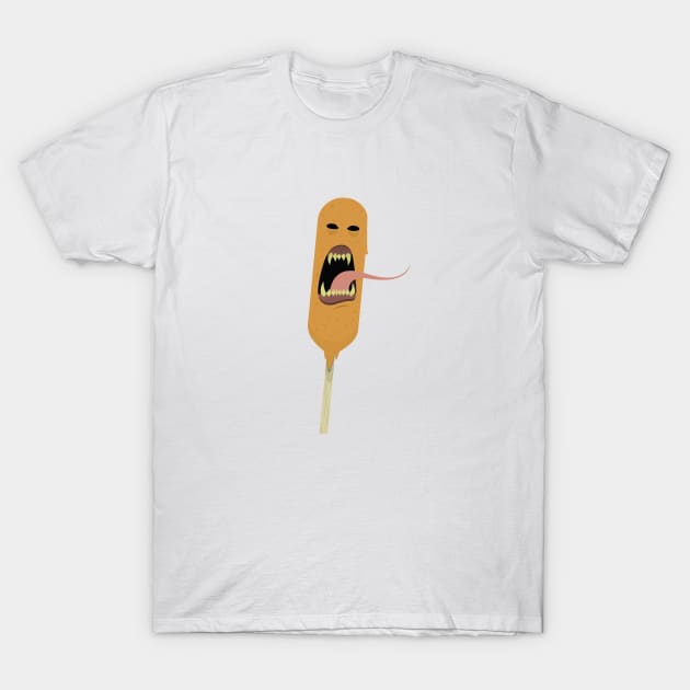 corn dog monster T-Shirt by machinegunpunker